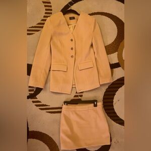 Vici Cream Blazer and Skirt Set
